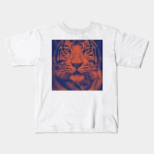 Orange and blue tiger Kids T-Shirt